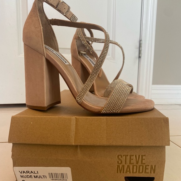 Steve Madden Nude/Sparky Chunky Heel- size 8 - Picture 2 of 3